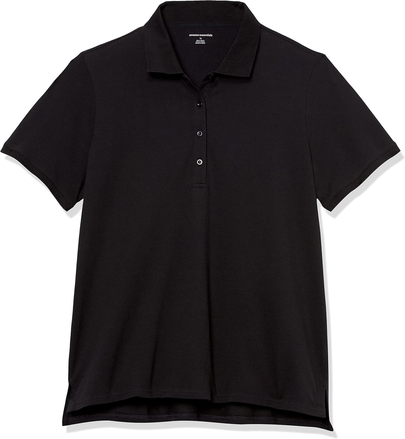 image:imageAmazon Essentials Womens ShortSleeve Collared Polo Shirt Available in Plus SizeBlack