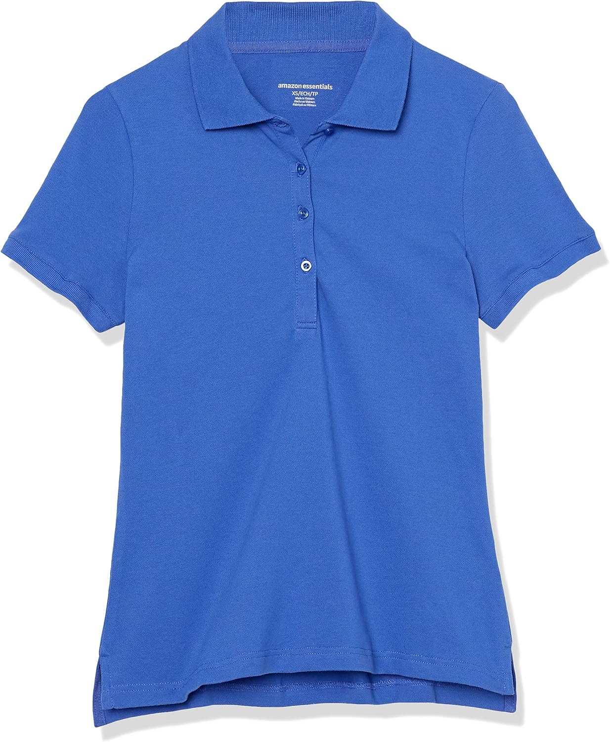 image:imageAmazon Essentials Womens ShortSleeve Collared Polo Shirt Available in Plus SizeBlue
