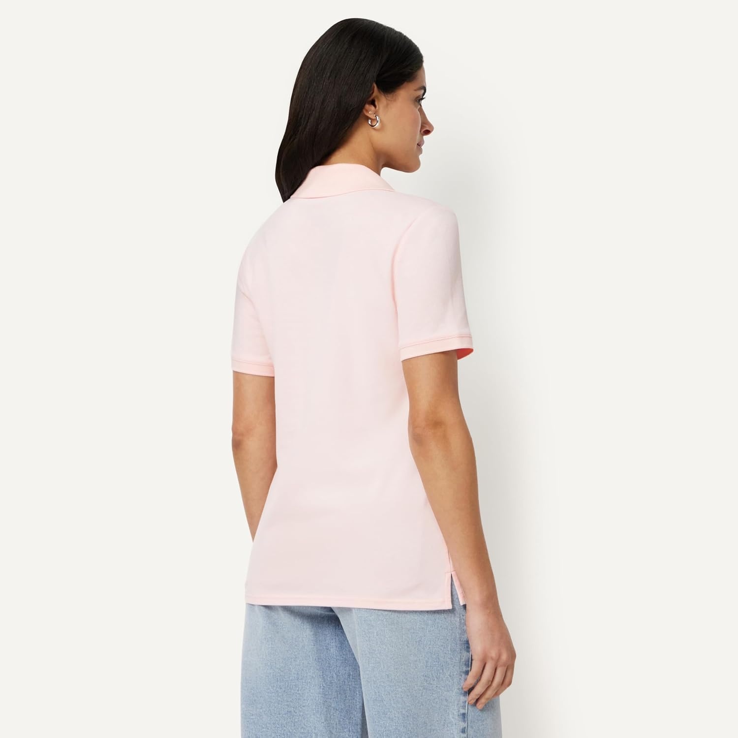 image:imageAmazon Essentials Womens ShortSleeve Collared Polo Shirt Available in Plus SizeLight Pink
