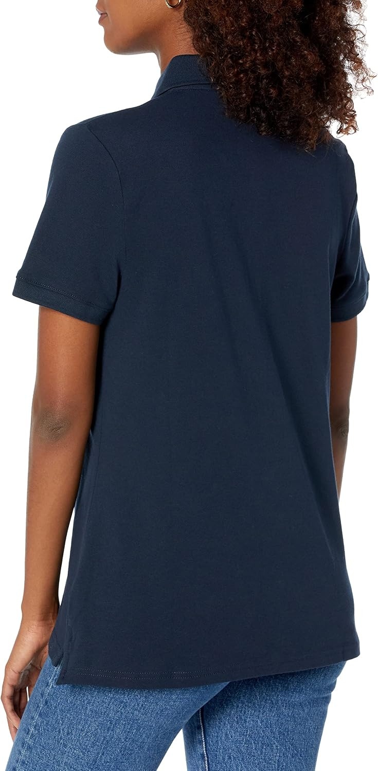 image:imageAmazon Essentials Womens ShortSleeve Collared Polo Shirt Available in Plus SizeNavy