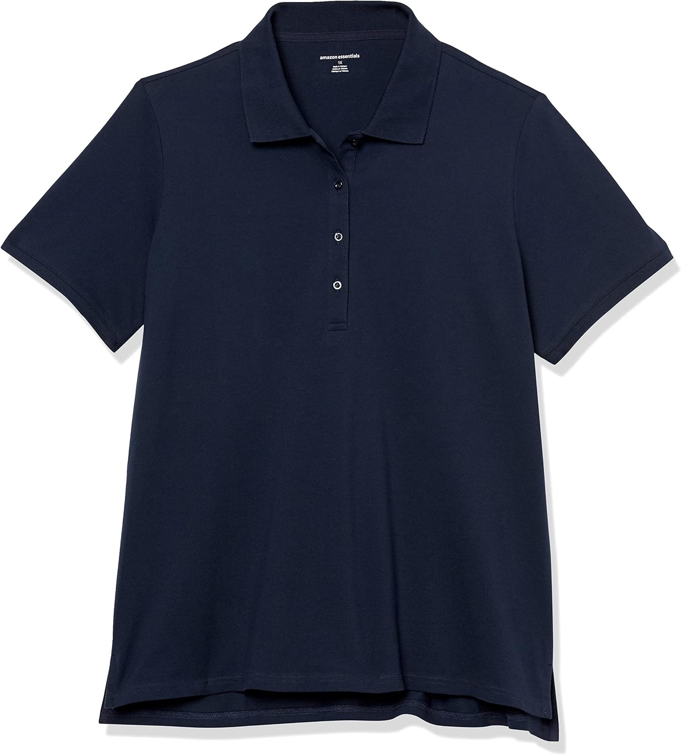 image:imageAmazon Essentials Womens ShortSleeve Collared Polo Shirt Available in Plus SizeNavy