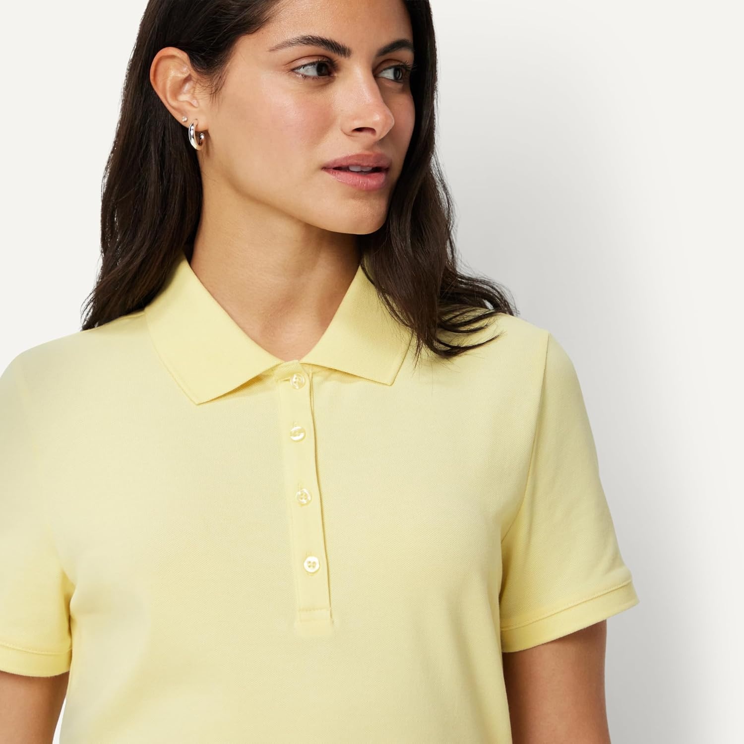 image:imageAmazon Essentials Womens ShortSleeve Collared Polo Shirt Available in Plus SizePastel Yellow