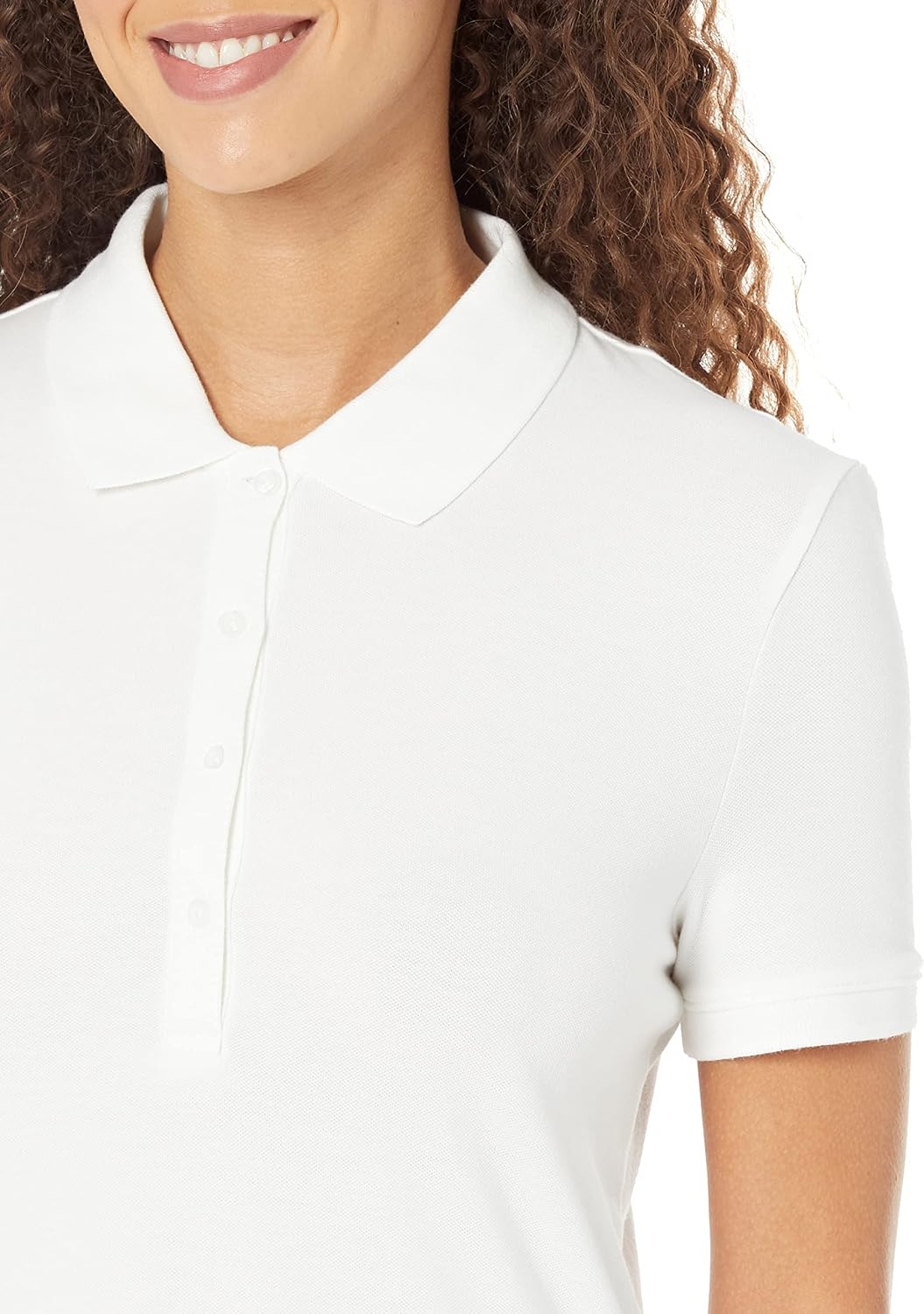 image:imageAmazon Essentials Womens ShortSleeve Collared Polo Shirt Available in Plus SizeWhite