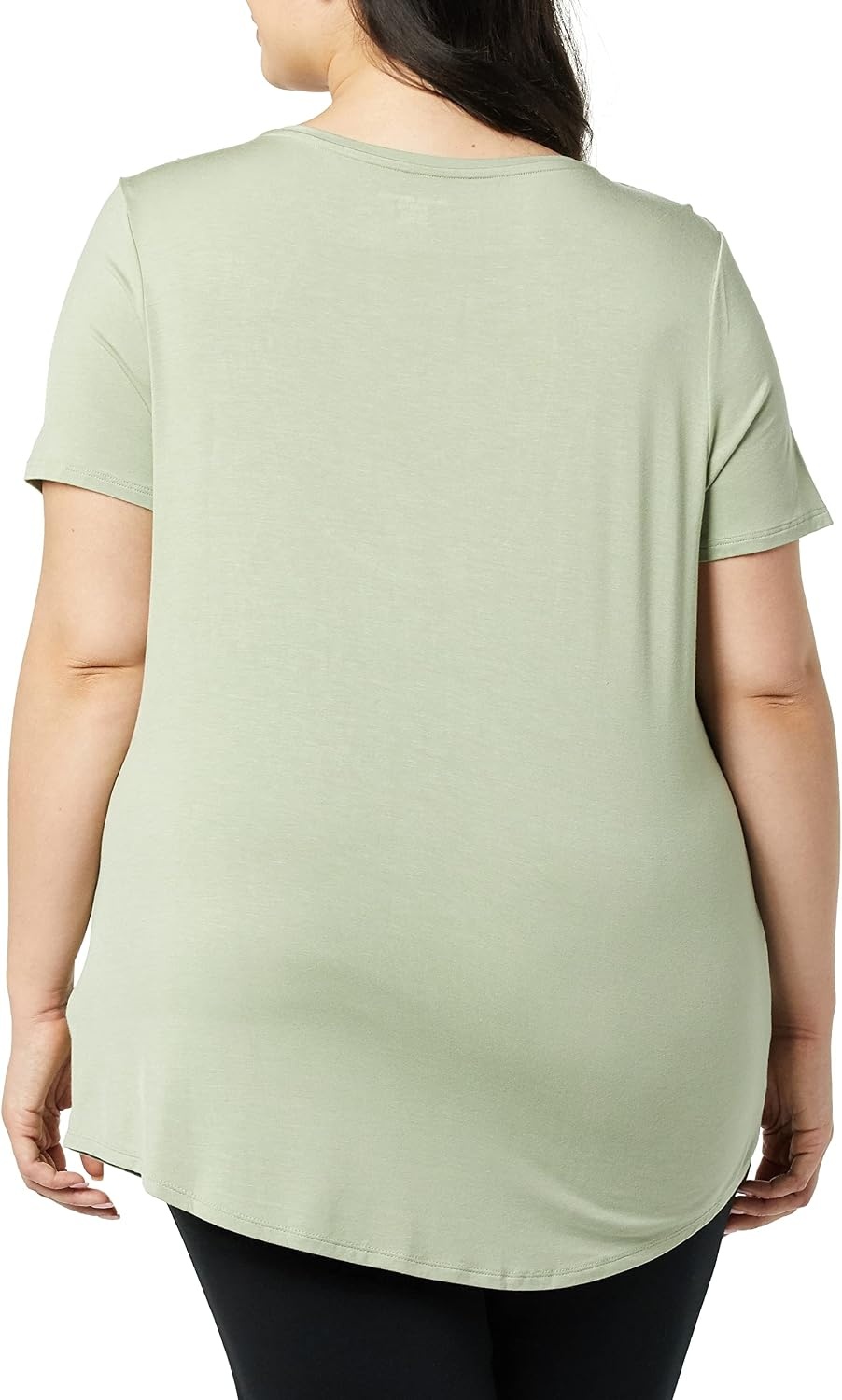 image:imageAmazon Essentials Womens ShortSleeve Scoopneck Tunic Tops TShirt Stretchy Pack of 2Navy Light Sage Green