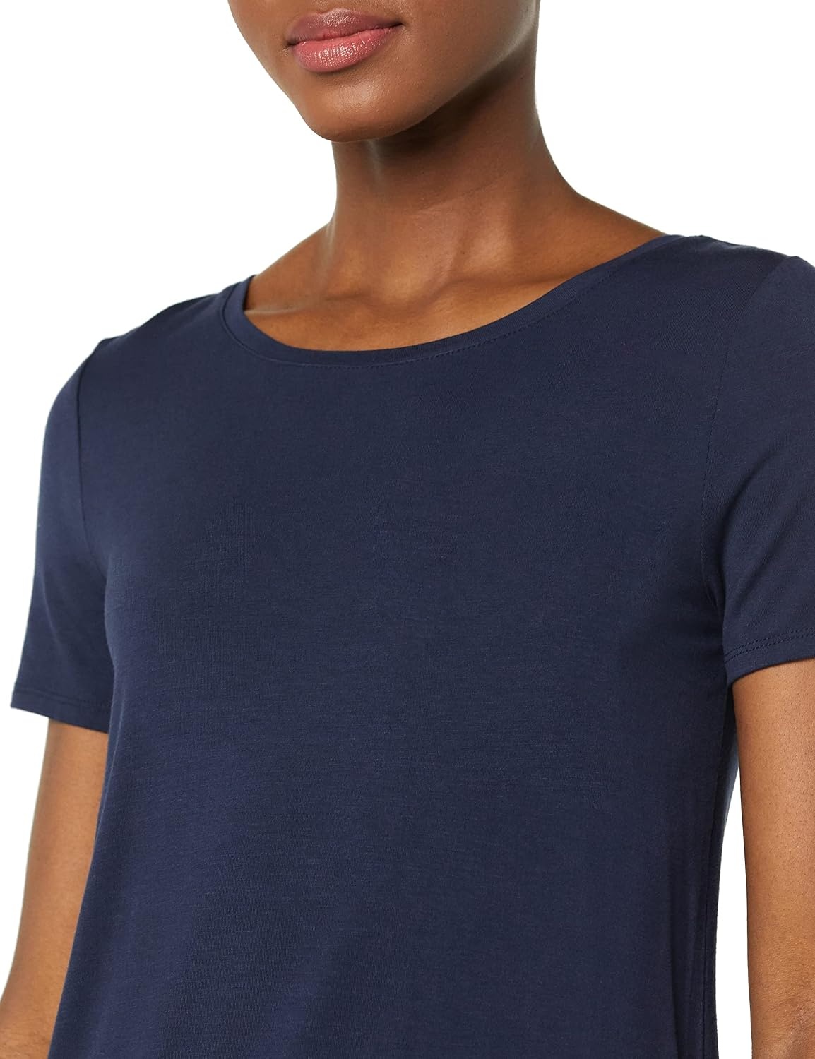 image:imageAmazon Essentials Womens ShortSleeve Scoopneck Tunic Tops TShirt Stretchy Pack of 2Navy Lime Green