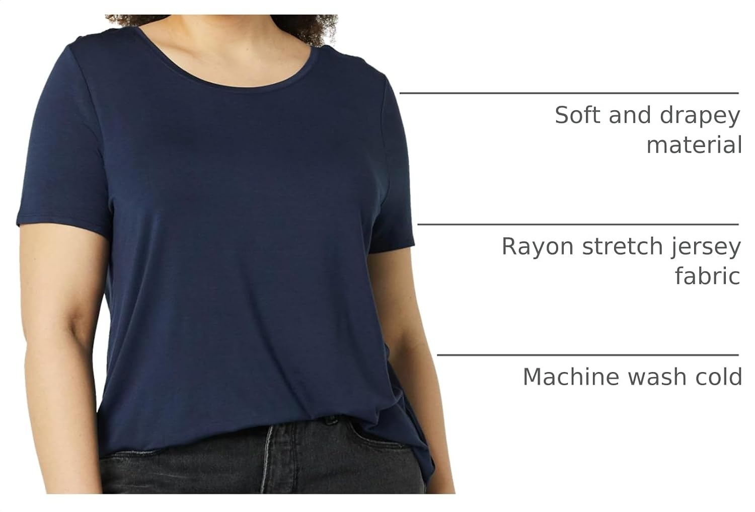 image:imageAmazon Essentials Womens ShortSleeve Scoopneck Tunic Tops TShirt Stretchy Pack of 2Navy Lime Green