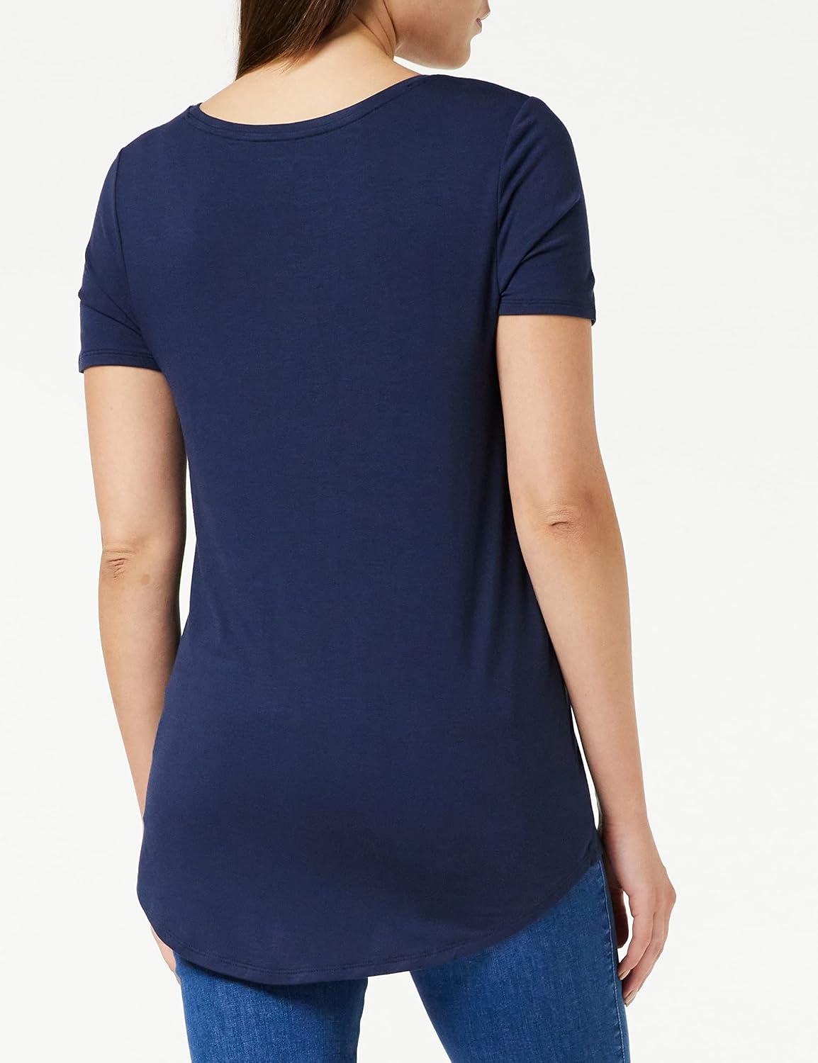 image:imageAmazon Essentials Womens ShortSleeve Scoopneck Tunic Tops TShirt Stretchy Pack of 2Navy