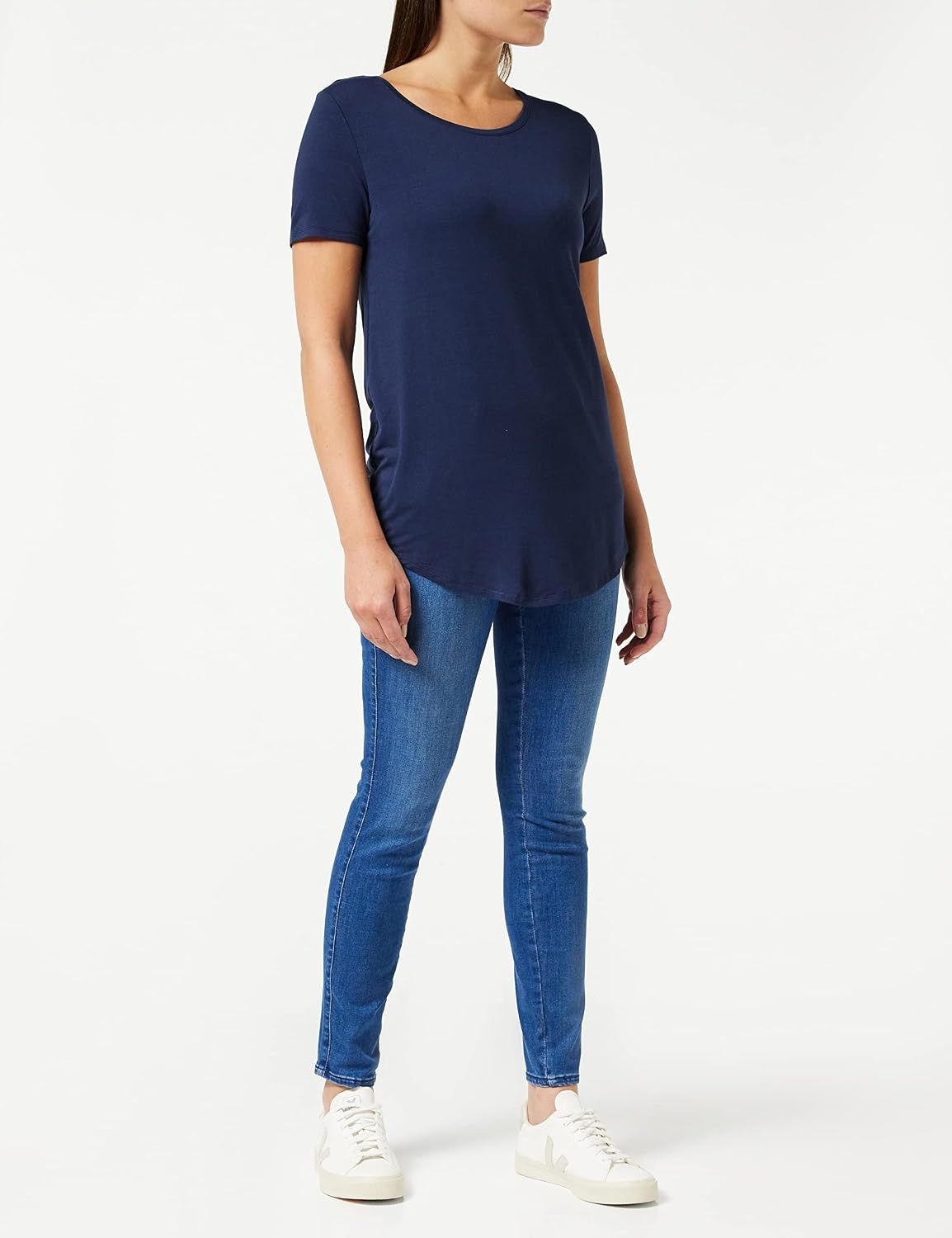 image:imageAmazon Essentials Womens ShortSleeve Scoopneck Tunic Tops TShirt Stretchy Pack of 2Navy