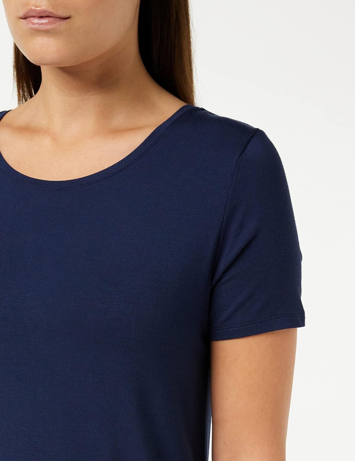 image:imageAmazon Essentials Womens ShortSleeve Scoopneck Tunic Tops TShirt Stretchy Pack of 2Navy