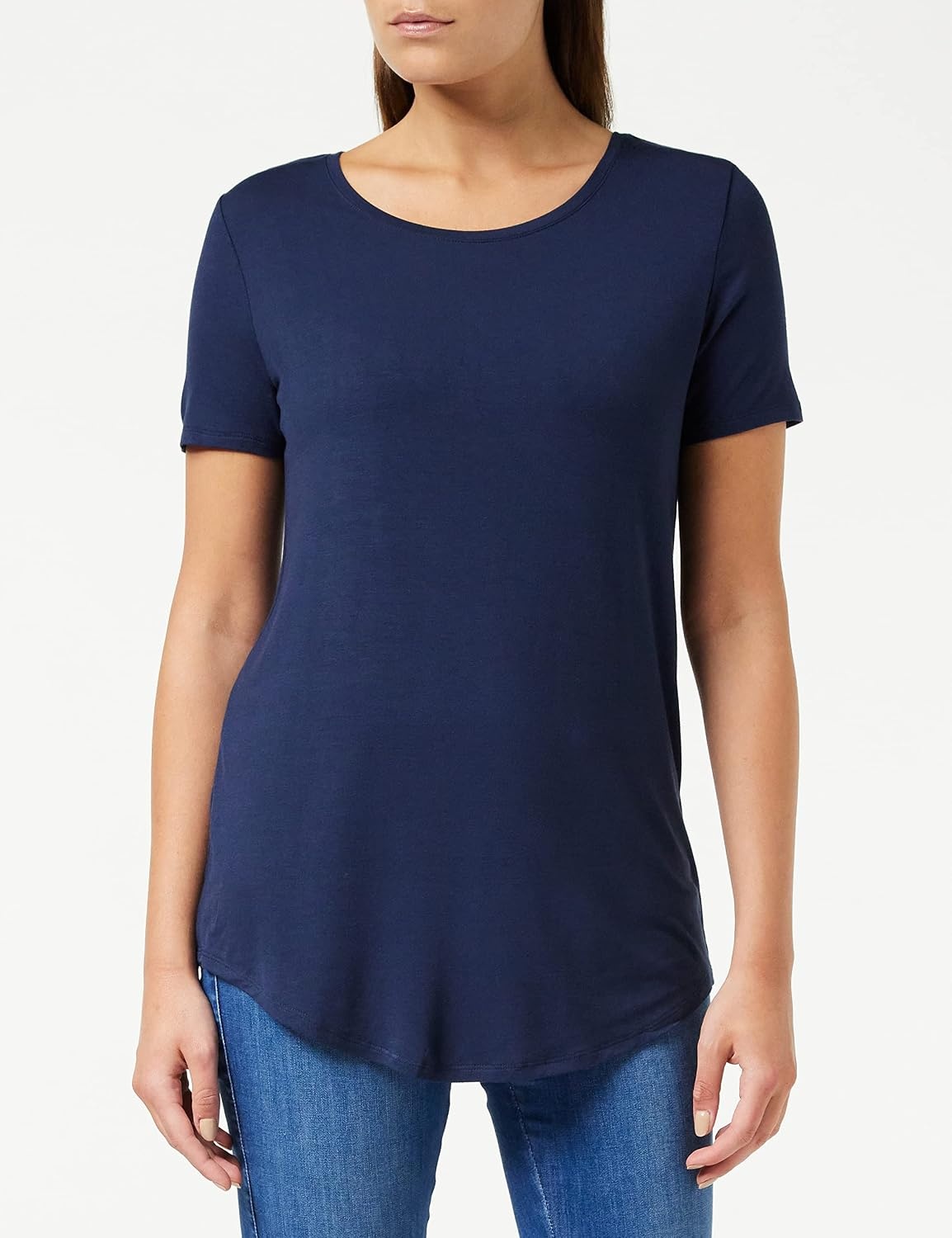 image:imageAmazon Essentials Womens ShortSleeve Scoopneck Tunic Tops TShirt Stretchy Pack of 2Navy