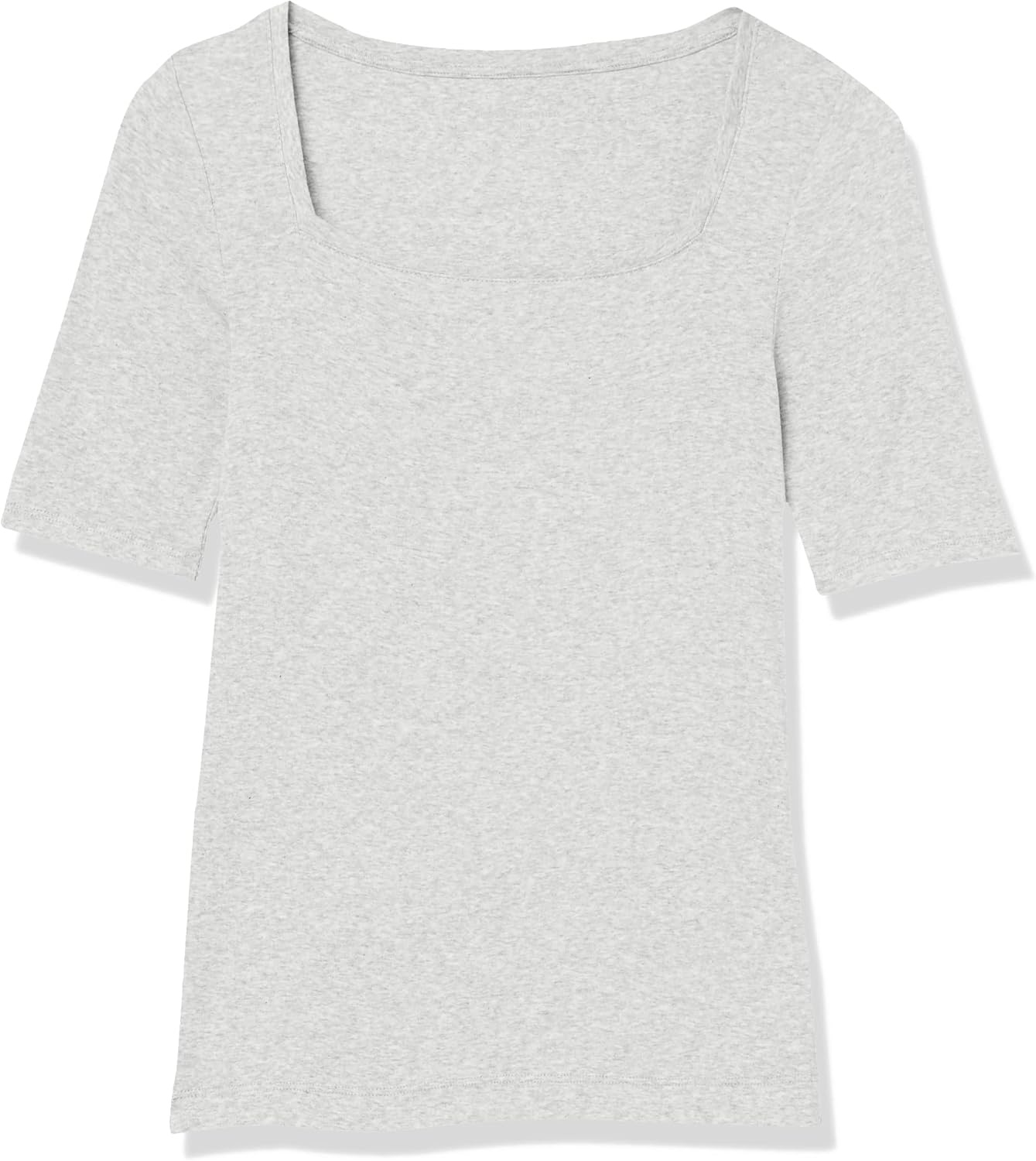 image:imageAmazon Essentials Womens Slim Fit Half Sleeve Square Neck Cotton Modal TShirtLight Grey Heather
