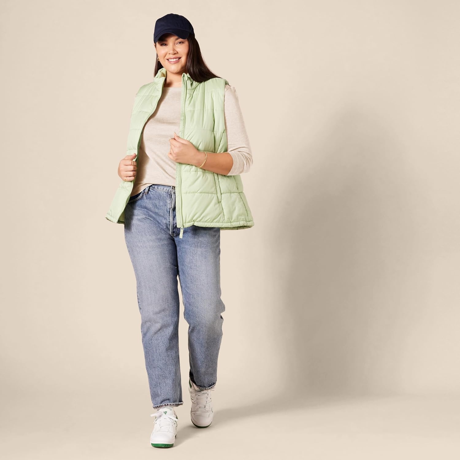 image:imageAmazon Essentials Womens SlimFit 34 Sleeve Boat Neck Tops Cotton Modal TShirtOatmeal Heather