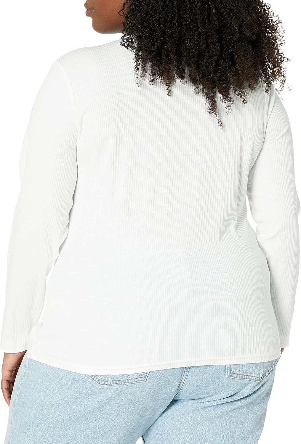 image:imageAmazon Essentials Womens SlimFit Long Sleeve Rib Knit Crew Neck Top Pack of 2White