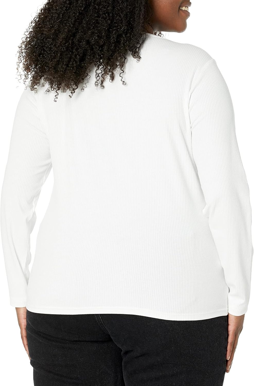 image:imageAmazon Essentials Womens SlimFit Long Sleeve Rib Knit Crew Neck Top Pack of 2WhiteNavy