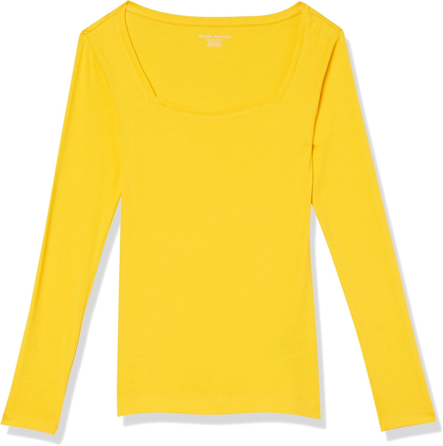 image:imageAmazon Essentials Womens SlimFit Long Sleeve Square Neck TShirt Stretchy Cotton ModalGolden Yellow