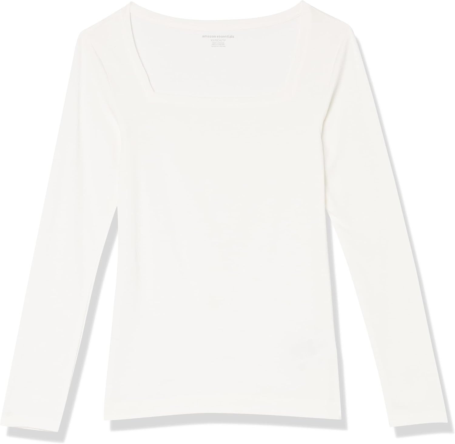 image:imageAmazon Essentials Womens SlimFit Long Sleeve Square Neck TShirt Stretchy Cotton ModalIvory