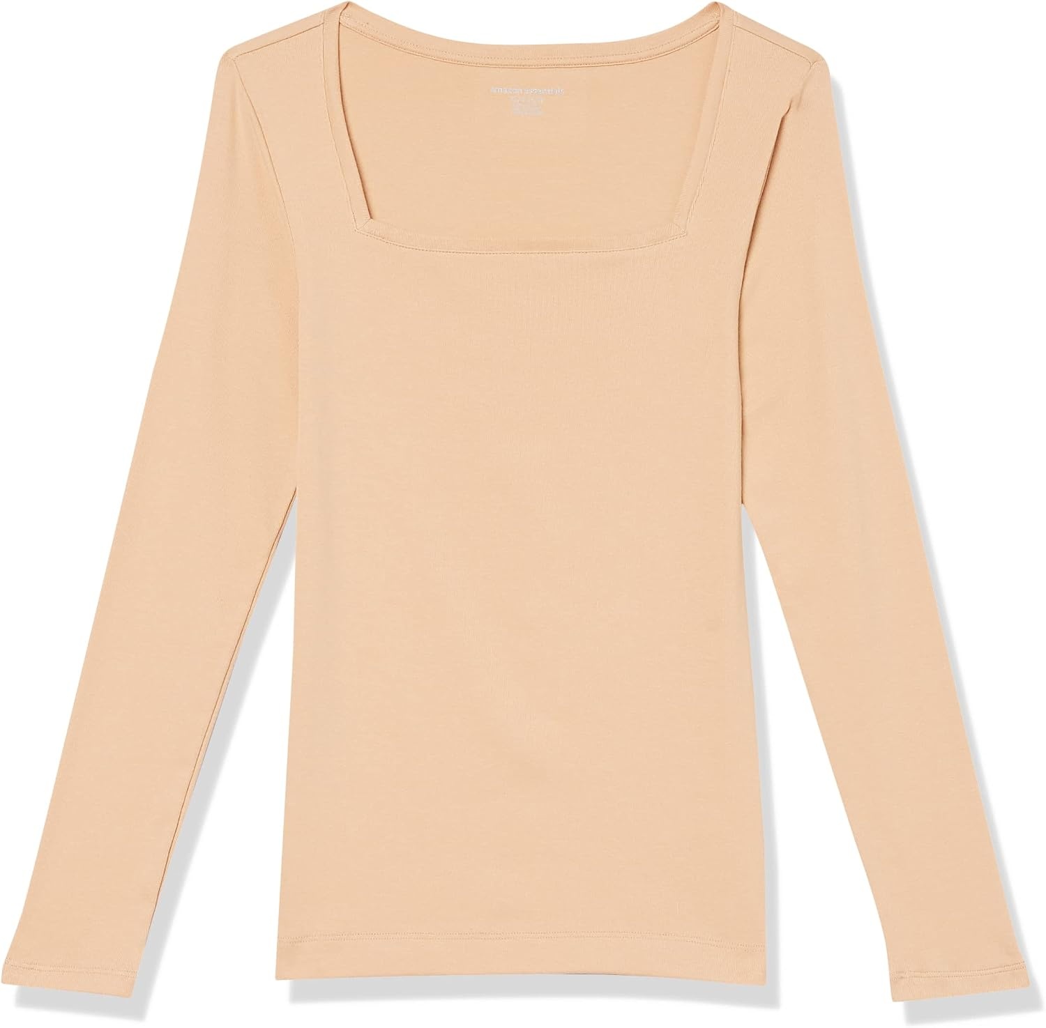 image:imageAmazon Essentials Womens SlimFit Long Sleeve Square Neck TShirt Stretchy Cotton ModalLight Camel