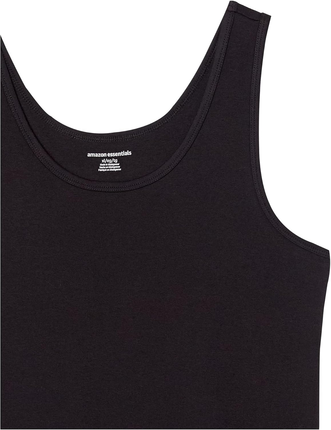image:imageAmazon Essentials Womens SlimFit Ribbed Scoop Neck Tank Tops Pack of 2Black