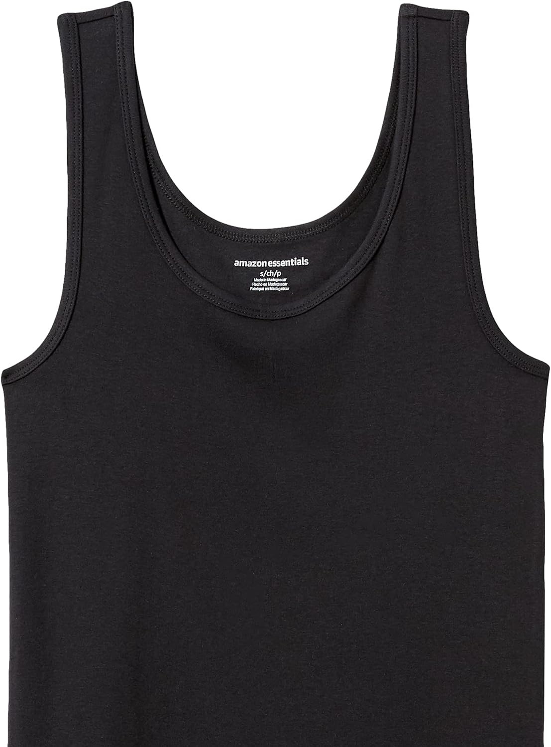 image:imageAmazon Essentials Womens SlimFit Ribbed Scoop Neck Tank Tops Pack of 2BlackWhite