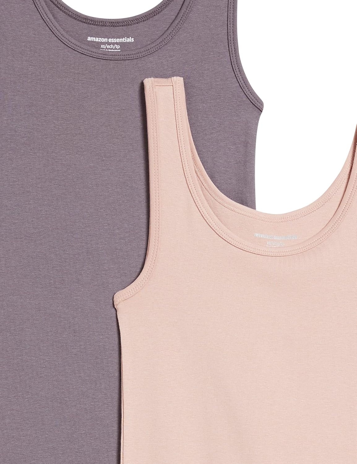 image:imageAmazon Essentials Womens SlimFit Ribbed Scoop Neck Tank Tops Pack of 2BlushMauve