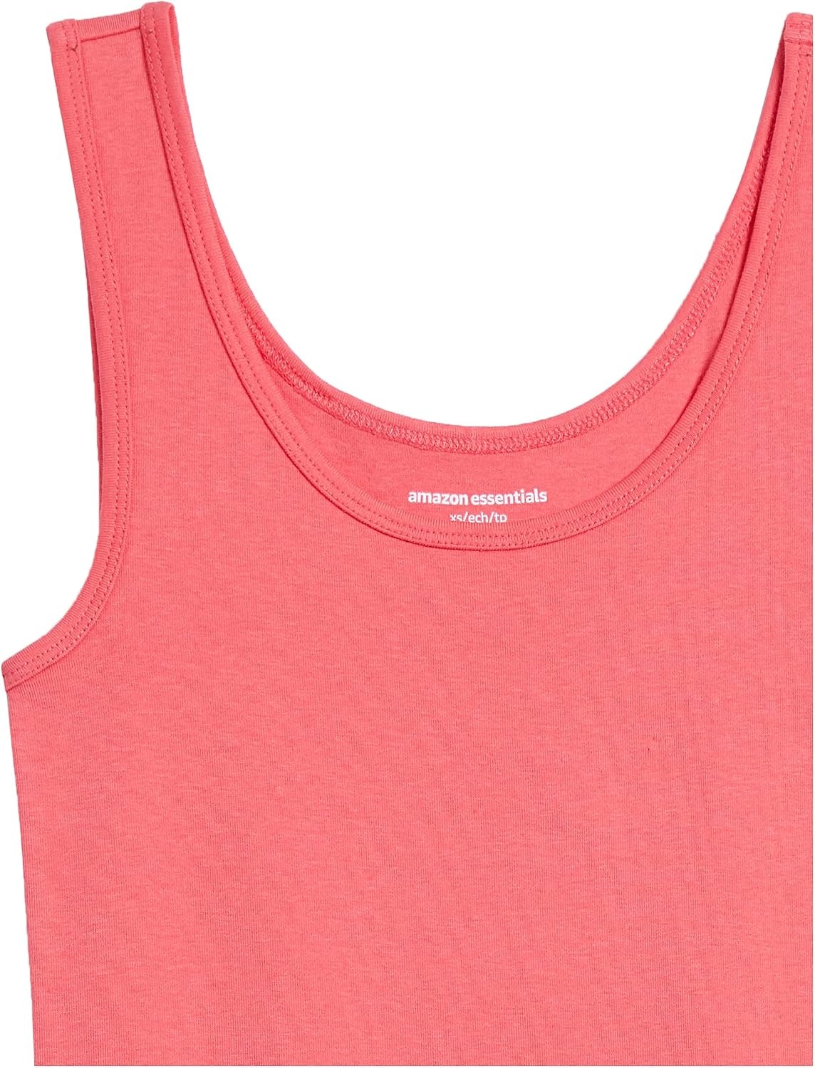 image:imageAmazon Essentials Womens SlimFit Ribbed Scoop Neck Tank Tops Pack of 2Bright PinkWhite