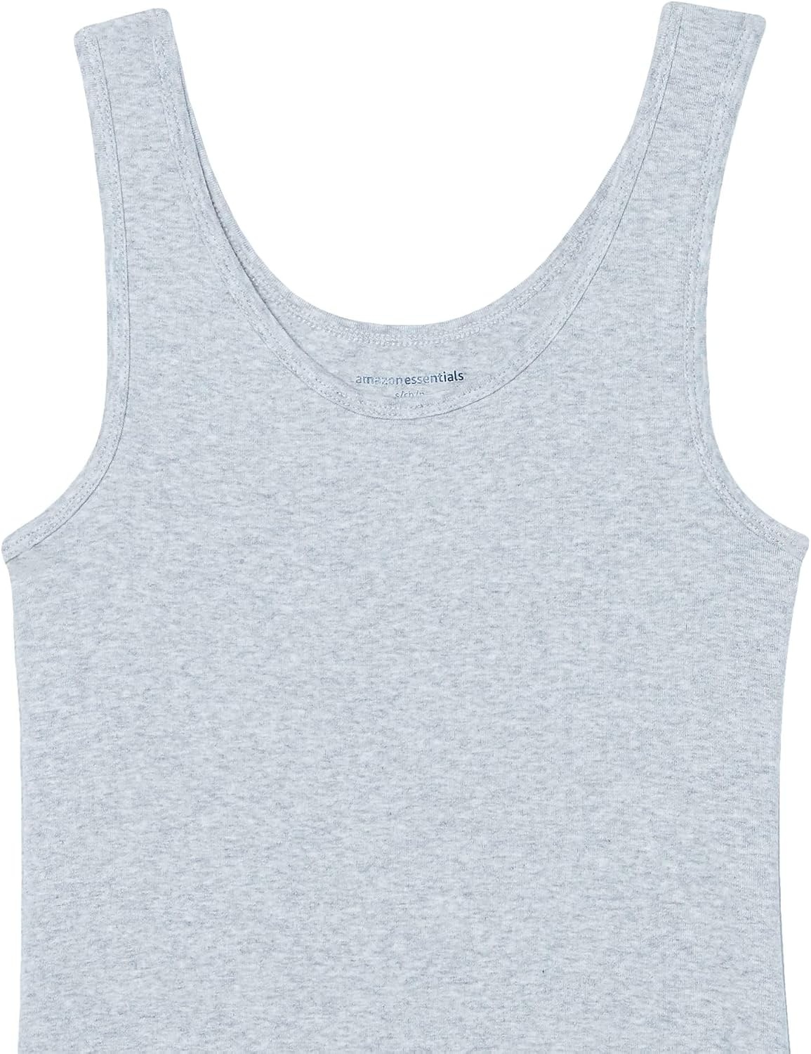 image:imageAmazon Essentials Womens SlimFit Ribbed Scoop Neck Tank Tops Pack of 2Charcoal HeatherIce Blue Heather