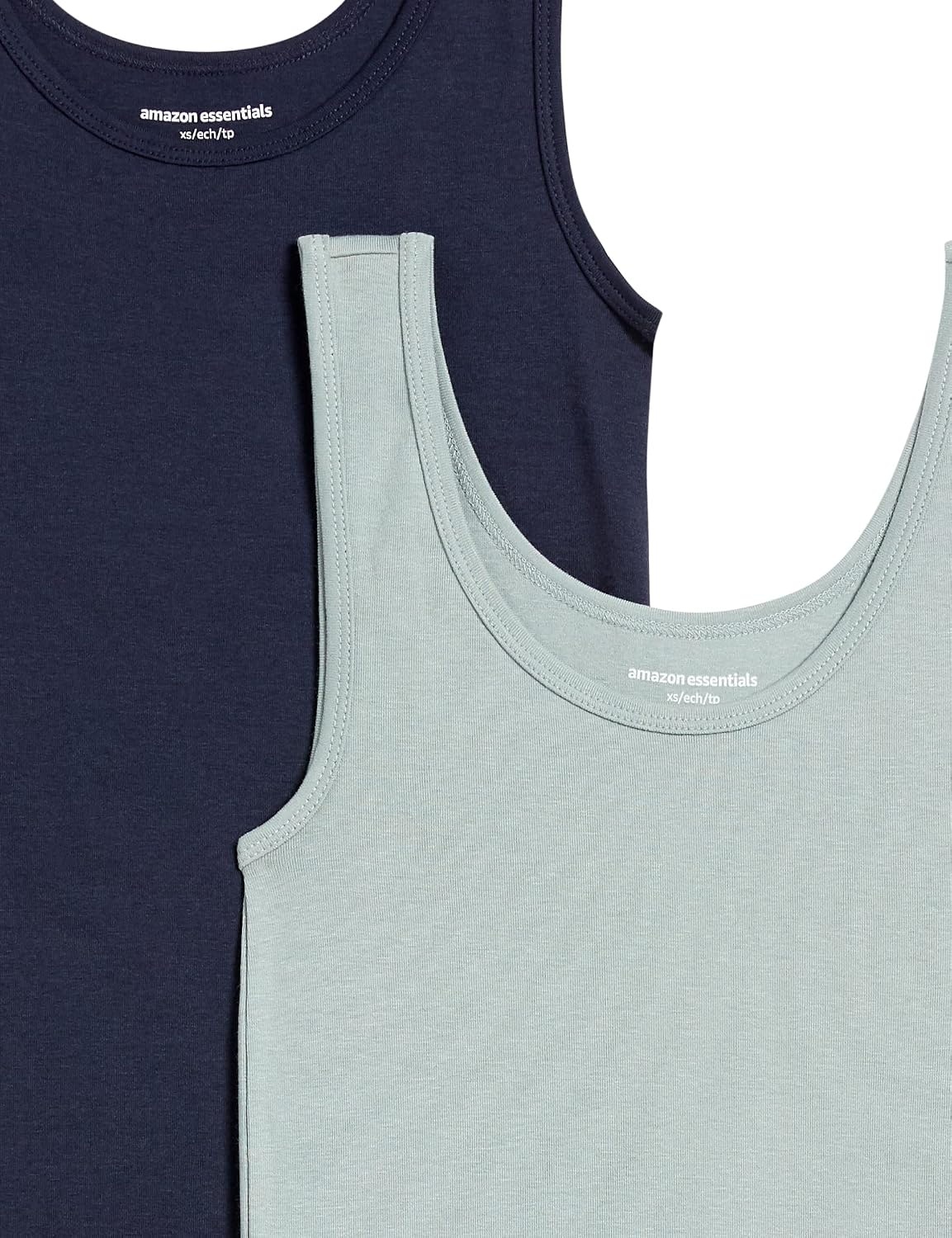 image:imageAmazon Essentials Womens SlimFit Ribbed Scoop Neck Tank Tops Pack of 2NavySage Green