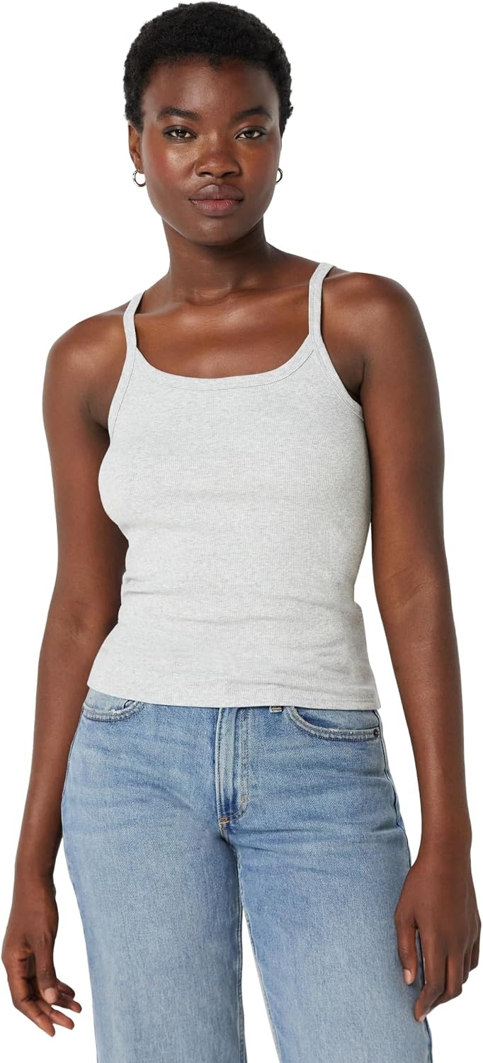 image:imageAmazon Essentials Womens SlimFit Ribbed Tank TopLight Grey Heather
