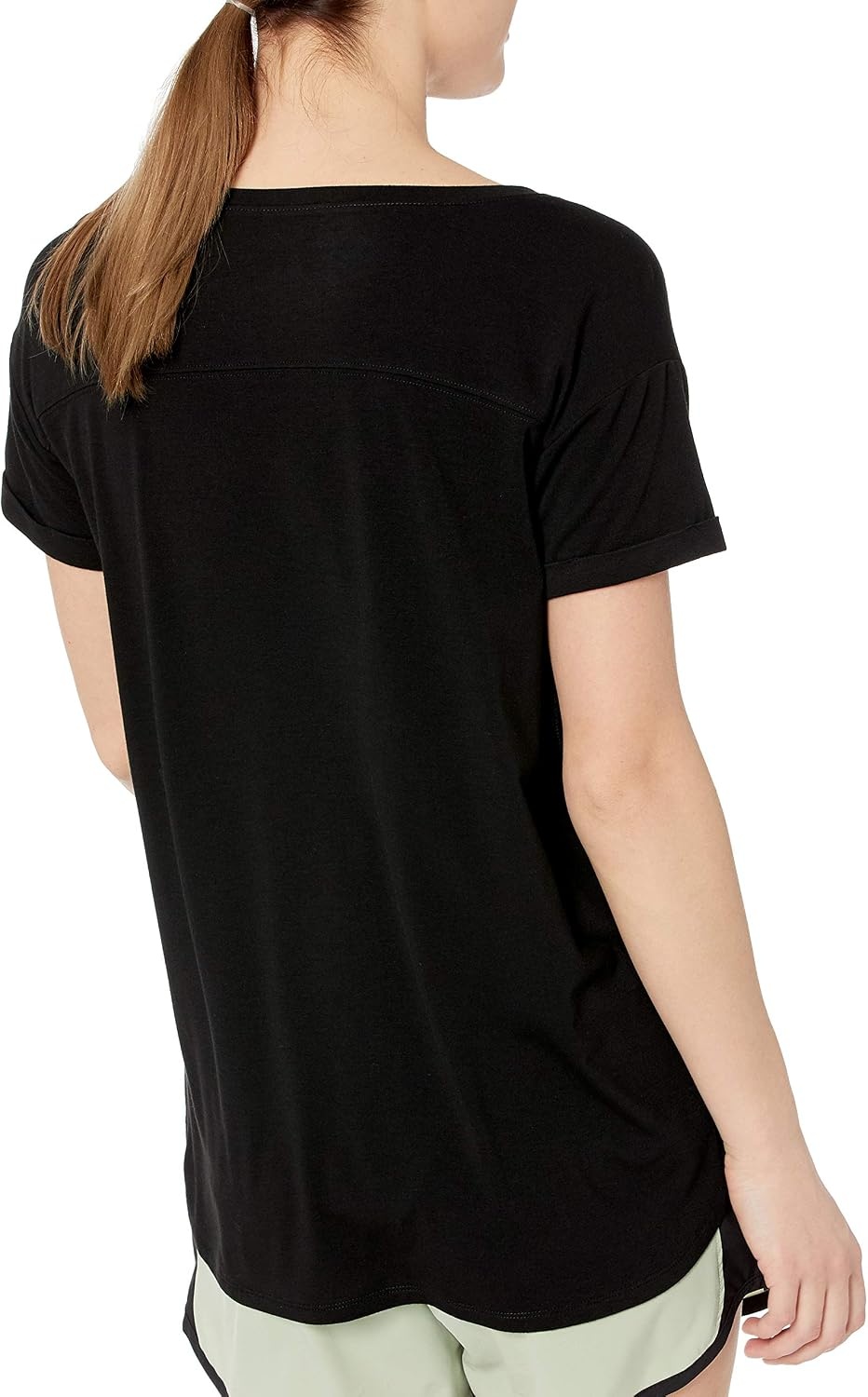 image:imageAmazon Essentials Womens Studio RelaxedFit Lightweight Crewneck TShirt Available in Plus SizeBlack