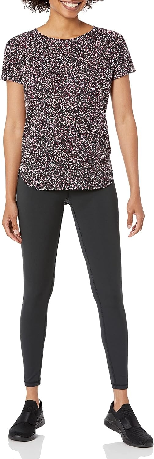 image:imageAmazon Essentials Womens Studio RelaxedFit Lightweight Crewneck TShirt Available in Plus SizeBlack Confetti Print