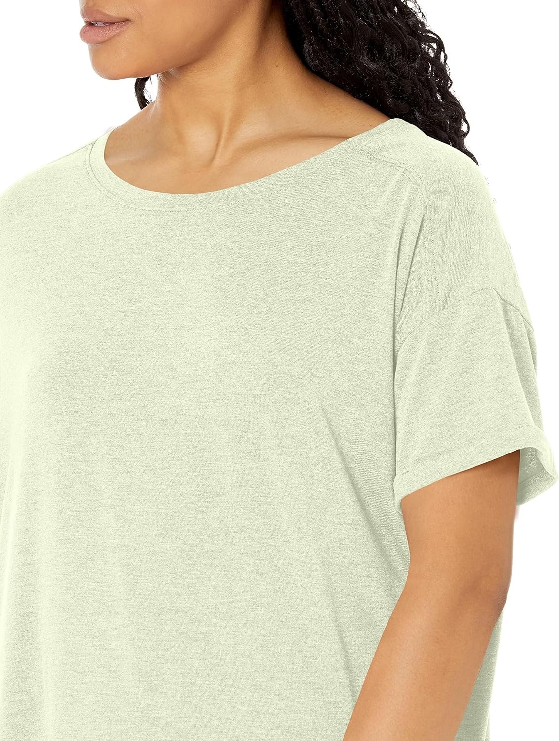 image:imageAmazon Essentials Womens Studio RelaxedFit Lightweight Crewneck TShirt Available in Plus SizeLight Green