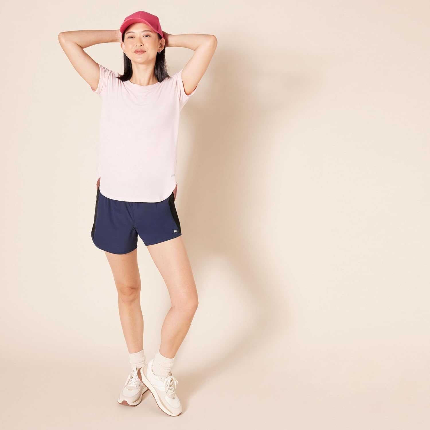 image:imageAmazon Essentials Womens Studio RelaxedFit Lightweight Crewneck TShirt Available in Plus SizeLight Pink
