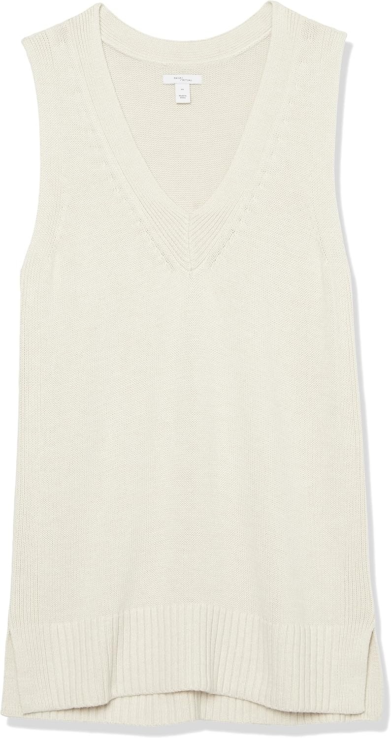 image:imageAmazon Essentials Womens Ultra Soft VNeck Sweater VestSand Heather