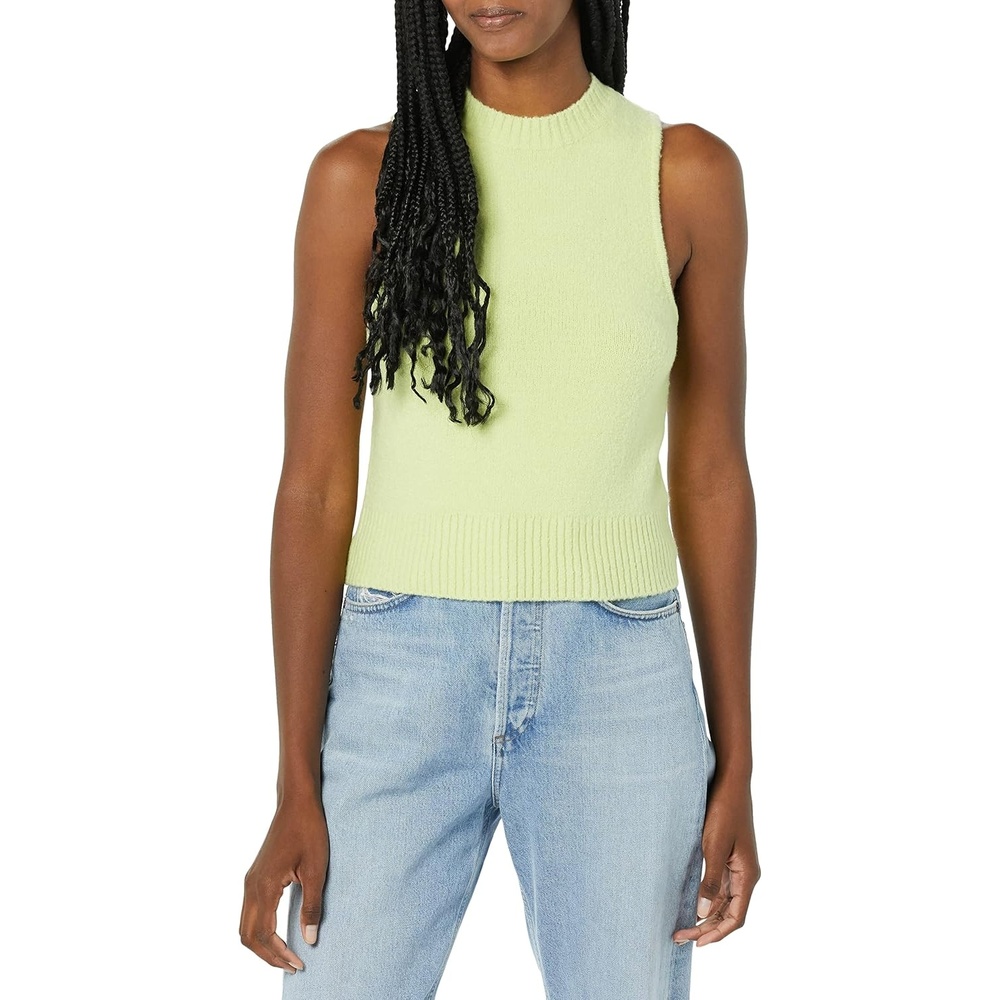 image:imageAmazon Essentials Womens Boucle Sweater Tank Top Previously Daily RitualBright Olive Green