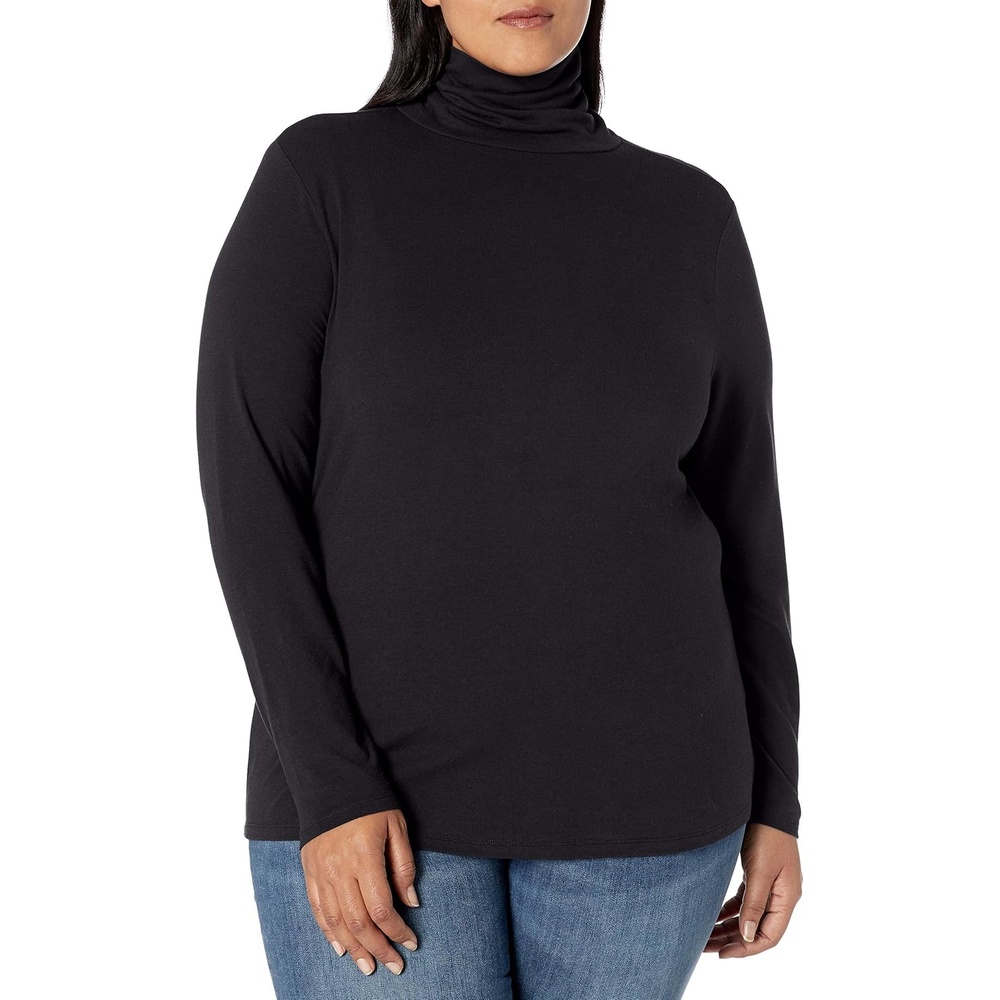 image:imageAmazon Essentials Womens LongSleeve Turtleneck Stretch Fleece Available in Plus SizeBlack