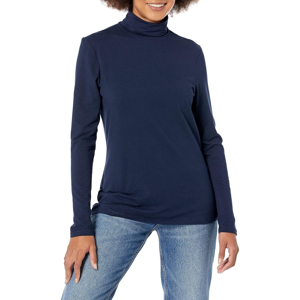 image:imageAmazon Essentials Womens LongSleeve Turtleneck Stretch Fleece Available in Plus SizeNavy