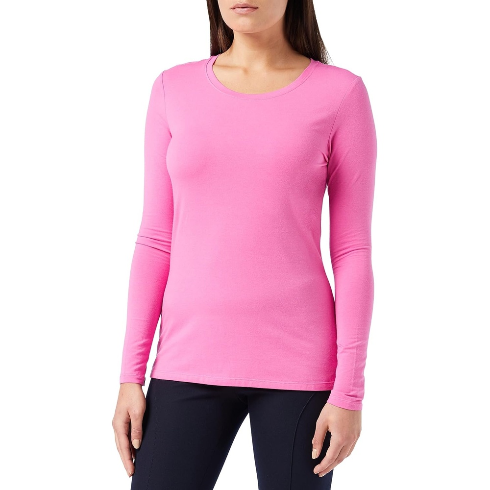image:imageAmazon Essentials Womens RegularFit LongSleeve Crewneck TShirt Available in Plus SizePink
