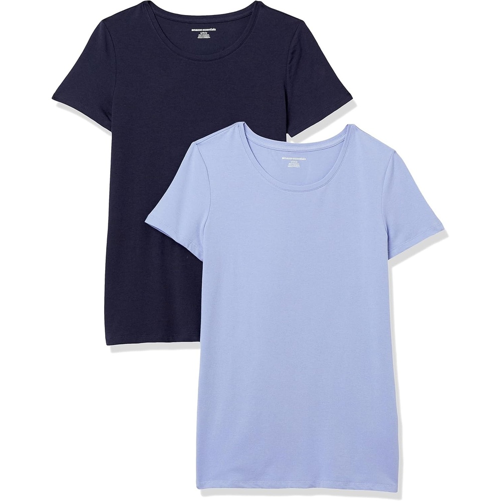 image:imageAmazon Essentials Womens RegularFit ShortSleeve Crewneck TShirt MultipacksPurpleNavy