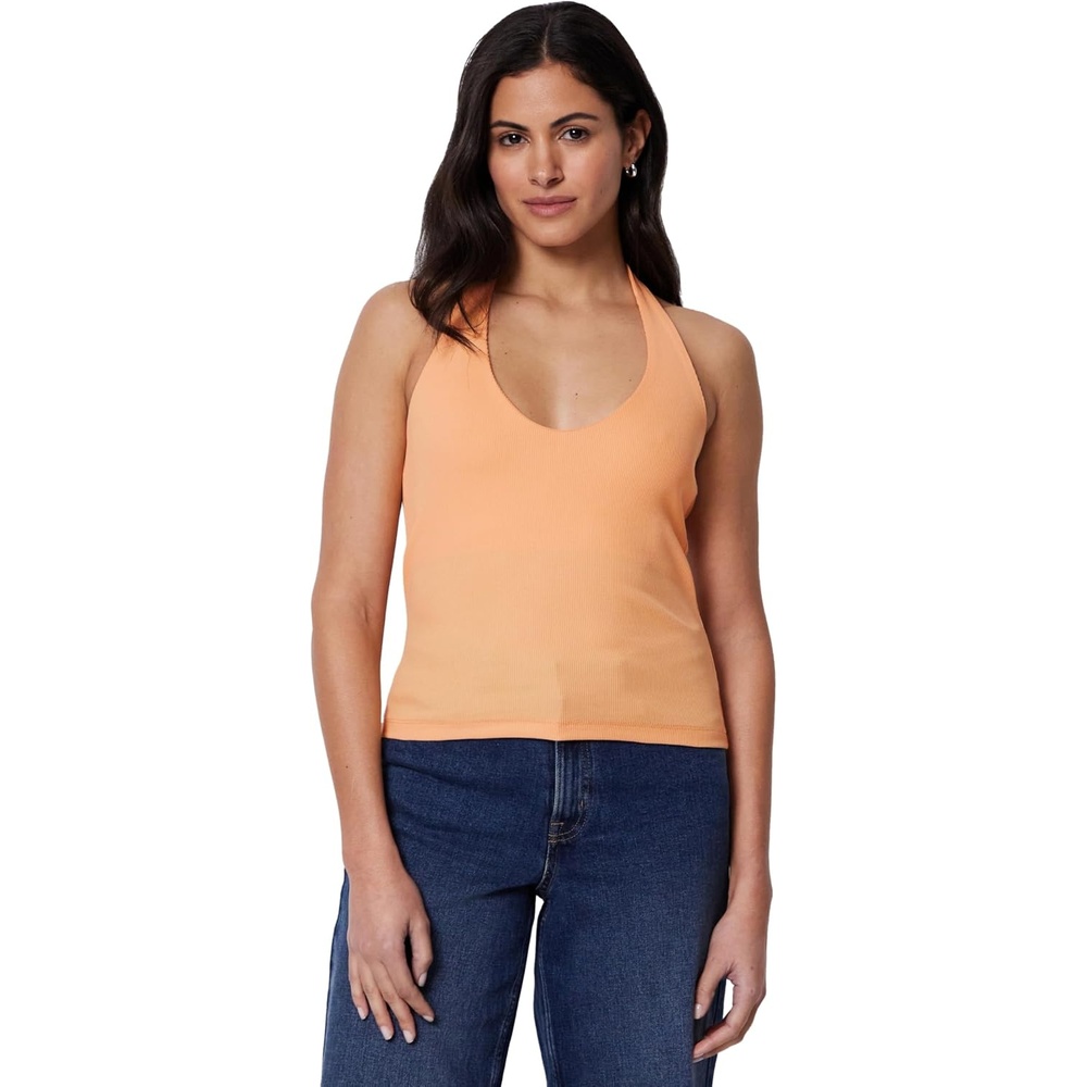 image:imageAmazon Essentials Womens SlimFit Ribbed Halter TopCoral Orange