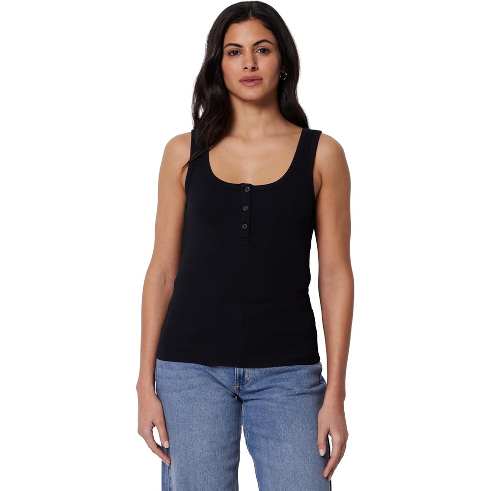 image:imageAmazon Essentials Womens SlimFit Ribbed Henley TankBlack