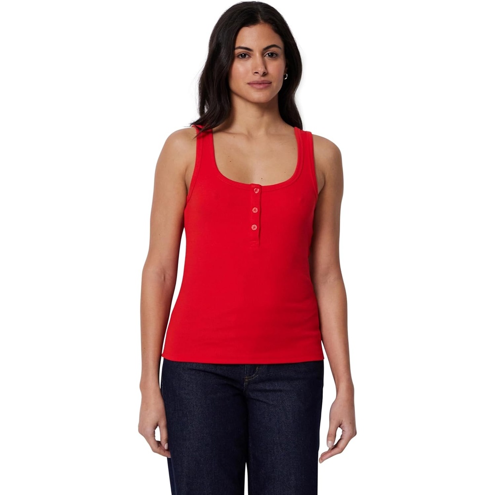 image:imageAmazon Essentials Womens SlimFit Ribbed Henley TankRed