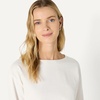 Amazon Essentials Women’s 100% Cotton Heavyweight Relaxed-Fit Long-Sleeve Boatneck Top(Eggshell White)
