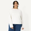 Amazon Essentials Women’s 100% Cotton Heavyweight Relaxed-Fit Long-Sleeve Boatneck Top(Eggshell White)