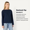 Amazon Essentials Women’s 100% Cotton Heavyweight Relaxed-Fit Long-Sleeve Boatneck Top(Navy)