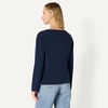 Amazon Essentials Women’s 100% Cotton Heavyweight Relaxed-Fit Long-Sleeve Boatneck Top(Navy)