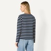 Amazon Essentials Women’s 100% Cotton Heavyweight Relaxed-Fit Long-Sleeve Boatneck Top(Navy Eggshell White Mariner Stripe)