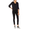 Amazon Essentials Women’s 3/4 Sleeve Button Popover Shirt, Loose-Fit V-Neck Blouse, Lightweight(Black)