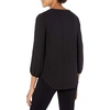 Amazon Essentials Women’s 3/4 Sleeve Button Popover Shirt, Loose-Fit V-Neck Blouse, Lightweight(Black)