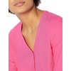 Amazon Essentials Women’s 3/4 Sleeve Button Popover Shirt, Loose-Fit V-Neck Blouse, Lightweight(Bright Pink)
