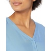 Amazon Essentials Women’s 3/4 Sleeve Button Popover Shirt, Loose-Fit V-Neck Blouse, Lightweight(French Blue)